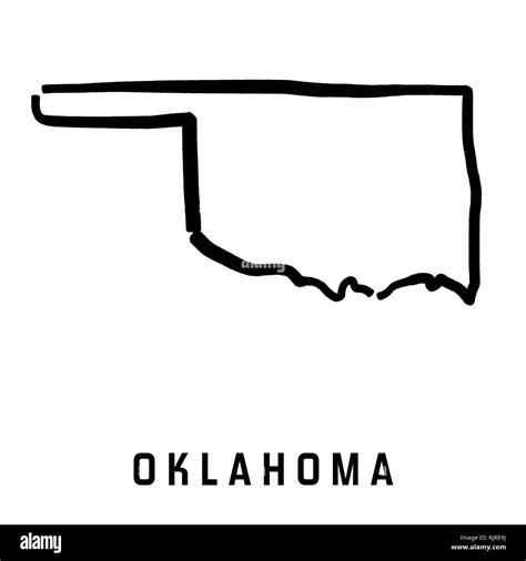 Oklahoma Simple Logo State Map Outline Smooth Simplified Us State