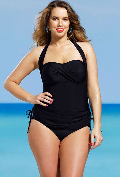 shore club plus size eclipse bandeau halter swimsuit swimsuits halter fashion plus size