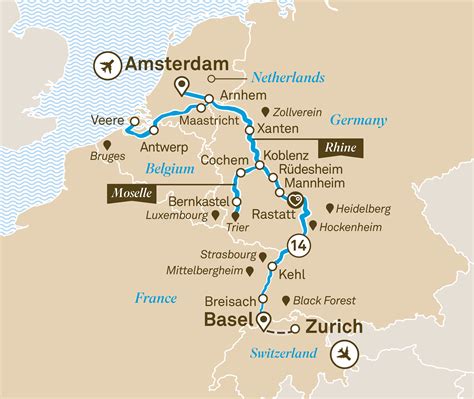 Rhine River Map With Cities Share Map