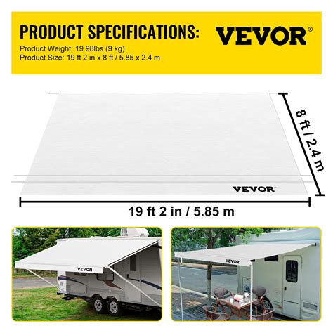 Vevor Rv Awning 20 Ft Awning Replacement Fabric Premium Grade
