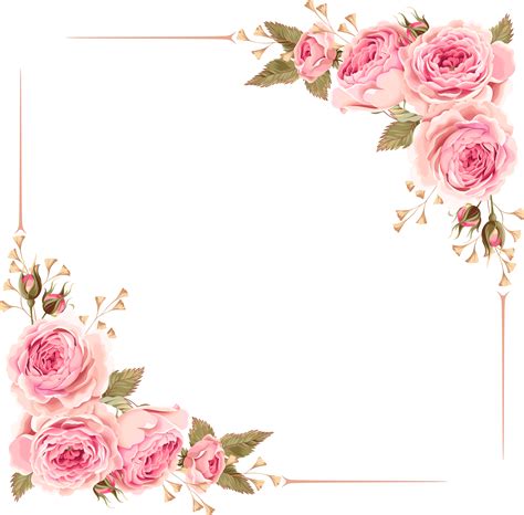 Rose Border Wedding Invitation Flower Borderspng Download