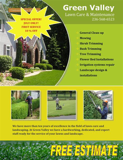 30 Free Lawn Care Flyer Templates Lawn Mower Flyers Templatelab