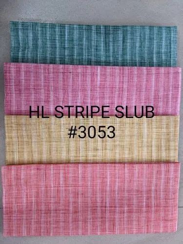 Pure Cotton Handloom Stripes Fabric Checkstripes 4 Color Chart At Rs