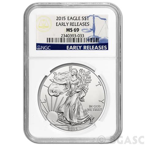 Buy 2015 American Silver Eagle Coin Ngc Graded Ms69 Early Releases