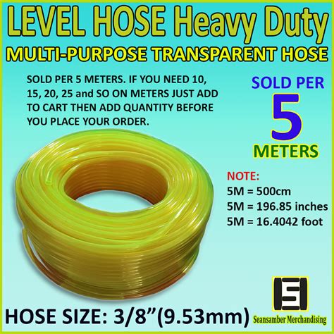 Level Hose Heavy Duty Multi Purpose Tranparent Hose Size 38 Inch Or 9