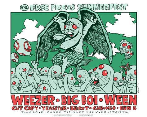 Weezer And Ween Gig Posters Weezer Concert Posters