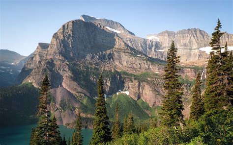 Download Wallpaper 3840x2400 Mountains Rocks Lake Spruce Sky 4k