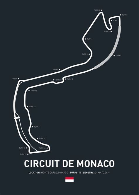 Circuit De Monaco Poster By Denyon Emmens Displate Formule 1