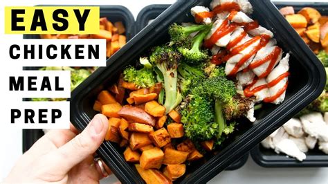 On a large baking sheet place your sweet potatoes and broccoli spread out and drizzle with olive oil. EASY Chicken Meal Prep FOR WEIGHT LOSS | How To Meal Prep ...