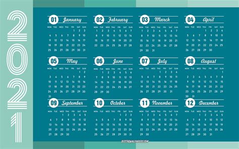 Download Wallpapers Blue 2021 Calendar 4k 2021 Concepts 2021 All