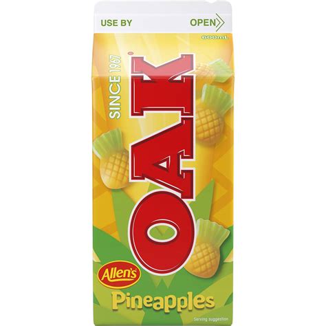 82 Calories In Oak Allens Pineapples Flavoured Milk 100g Calcount