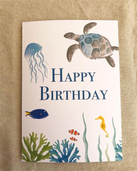 under the sea birthday card etsy