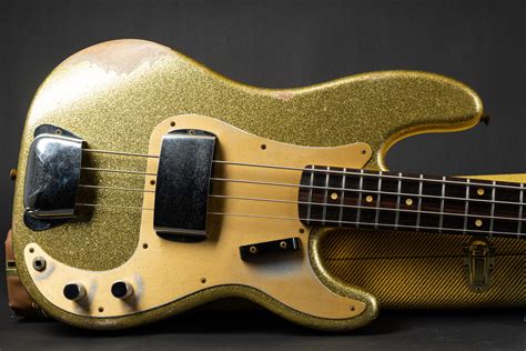 Fender Custom Shop 59 Precision Bass Heavy Relic Aged Gold Sparkle Guitarpoint