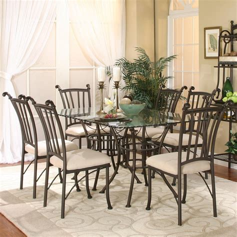 Denali 7 Piece Rectangular Glass Table With Chairs By Cramco Inc