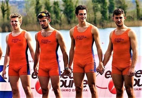 Hot Male Rowers Sporty Fun Athletic Men Lycra