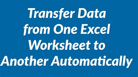 Easiest Way To Enter Transfer Numbers From Worksheet To Excel
