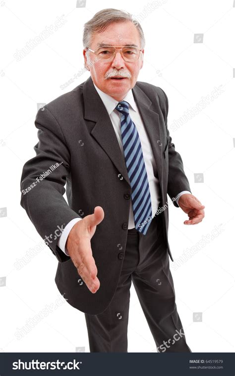 Old Business Man Offering His Hand For Handshake Stock Photo 64519579