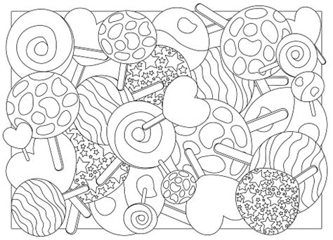 Seasons and celebrations coloring book. Adult Coloring Page Lollipop Candy Vector Illustration ...
