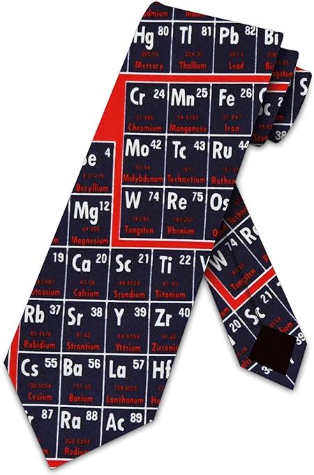 Periodic Table Neckties Chemistry Ties Science Tie Mens