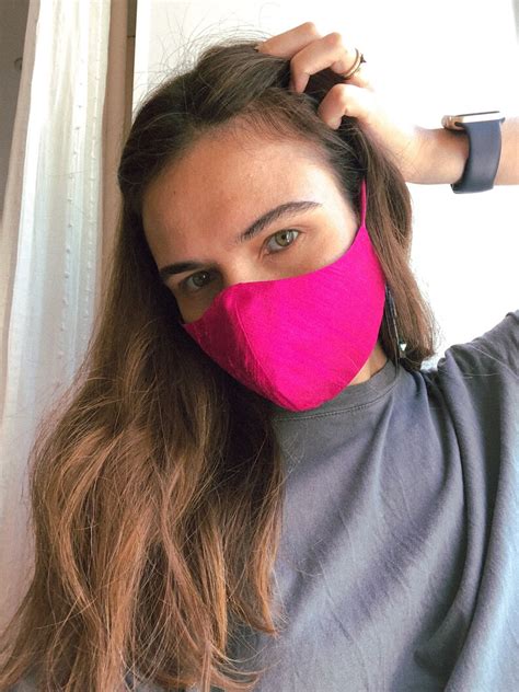 Hot Pink Stylish Cloth Face Mask Fitted Pink Face Mask Etsy