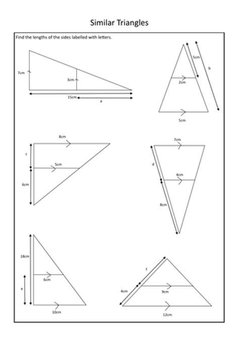(i) determine if the triangles below are similar , and explain how you know. Similar Triangles Worksheet | Teaching Resources
