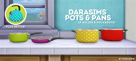 Sims 4 Ccs The Best Pots And Pans In Solids And Polka Dots Recolors