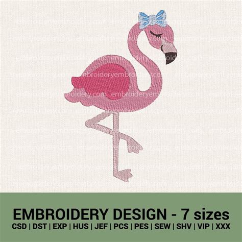 Flamingo Machine Embroidery Designs Summer Embroidery Files