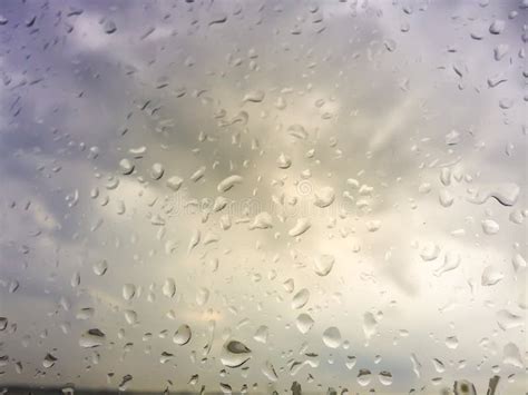 Blurred Raindrops On Window Glass Backgroundrainy Season Rain Drops