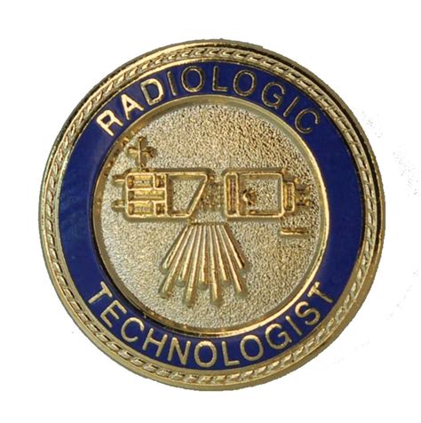 Radiologic Technologist Emblem Pin Gold And Blue Symbol