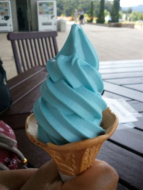 Blue Icecream Yummy Food Dessert Ice Cream Soft Serve