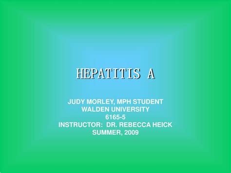 PPT HEPATITIS A PowerPoint Presentation Free Download ID