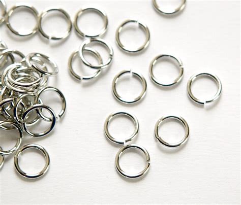 8mm Od Open Shiny Silver Plated Jump Rings 18 Gauge Made In Etsy