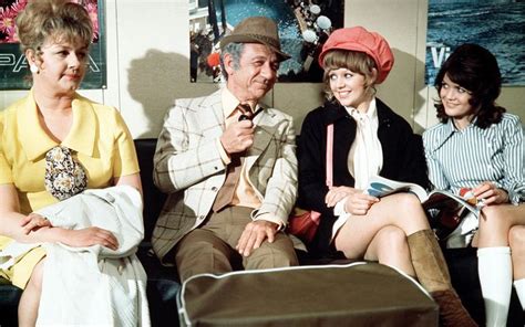 Joan Sims Sidney James Carol Hawkins And Sally Geeson In Carry On Abroad 1972 In 2020