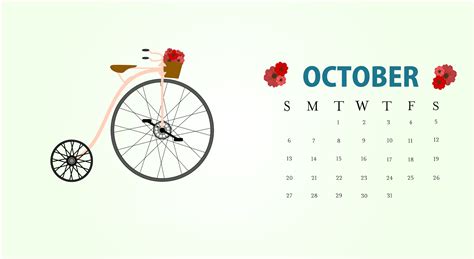 Free Download 10 October 2020 Calendar Plant Floral Cute Desktop