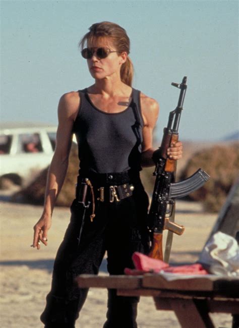 Linda Hamilton As Sarah Connor In Terminator 2 1991 In 2023 Linda Hamilton Terminator