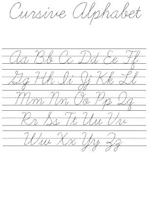 I've chosen to present the letters in groups that are formed in a similar manner (you'll also, check out the cursive alphabet coloring pages for some fun cursive practice pages to compliment these worksheets. Cursive Alphabet Practice Sheet