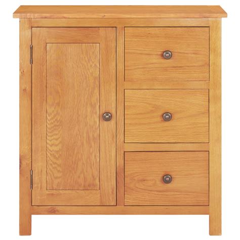 Solid Oak Wood And Mdf Cupboard 70x35x75cm
