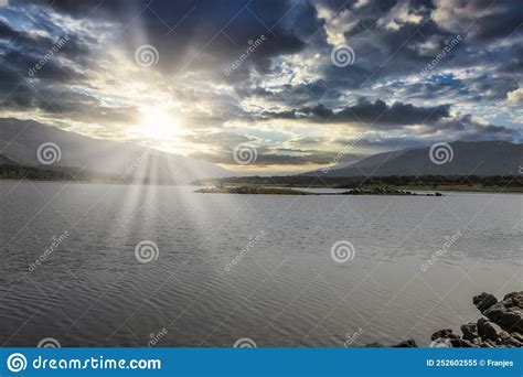 Majestic and Wonderful Landscape of the Reservoir or Dam of Plasencia