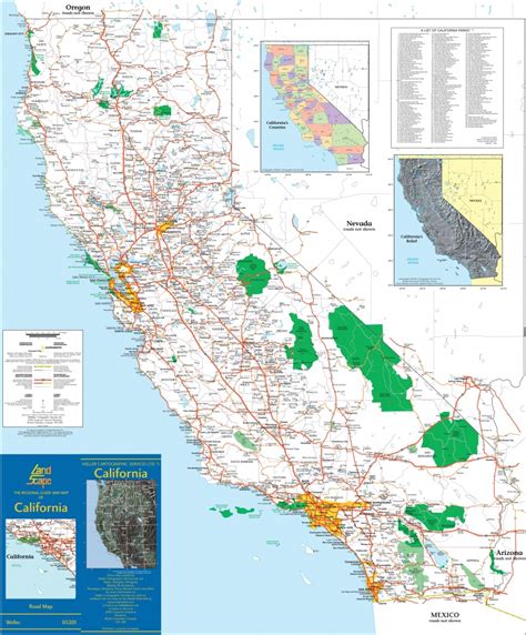 Large Detailed Road And Highways Map Of California State With All