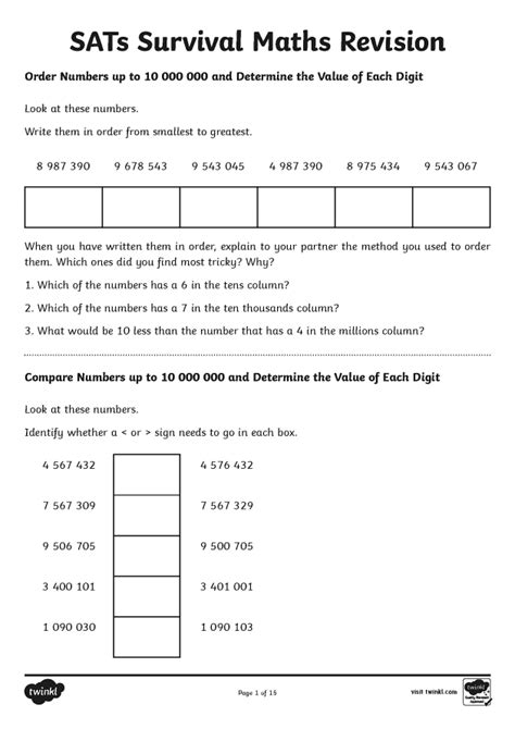 ️year 6 Sats Maths Worksheets Free Download