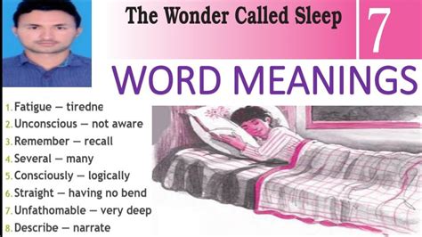 The Wonder Called Sleep Class 6 Word Meaning The Wonder Called Sleep Word Why Sleep Called