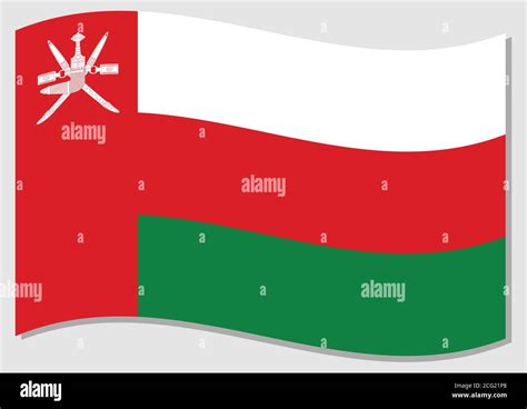 Waving Flag Of Oman Vector Graphic Waving Omani Flag Illustration