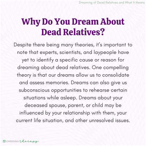 Why Do I Have Dreams About Dead Relatives 15 Meanings
