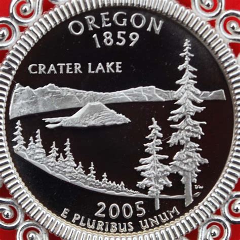 Us 2005 Oregon State Quarter 90 Silver Proof Coin Soild 925 Etsy
