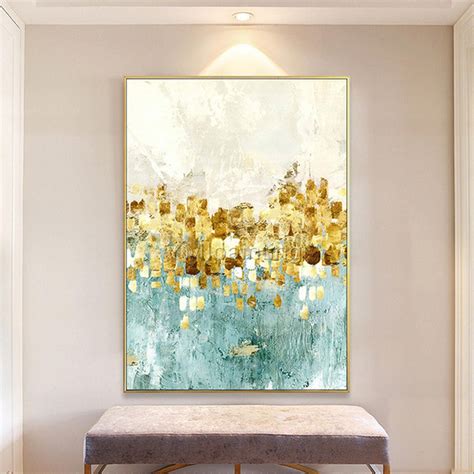 Gold Art Acrylic Paintings On Canvas Art Modern Abstract Etsy