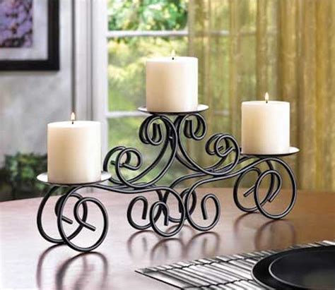 Tuscan Style Candle Holder Black Wrought Iron Table Centerpiece Candle Holders And Accessories
