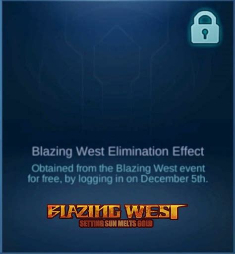 ? Blazing West Elimination Effect · Obtained from the Blazing West event for free by logging in ...