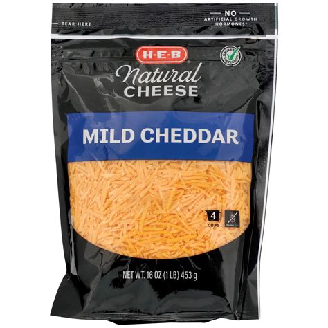 H E B Mild Cheddar Shredded Cheese Shop Cheese At H E B