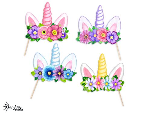 Printable Unicorn Crowns Party Photo Booth Props Headbands Etsy Australia