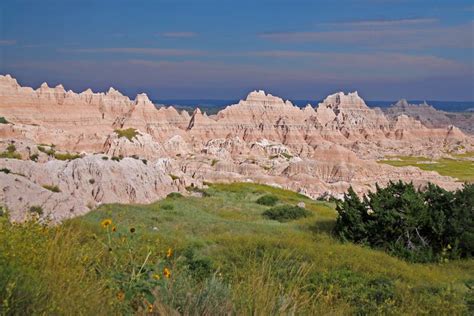 View Of The Badlands National Park From Cliff Shelf Nature Trail Stock